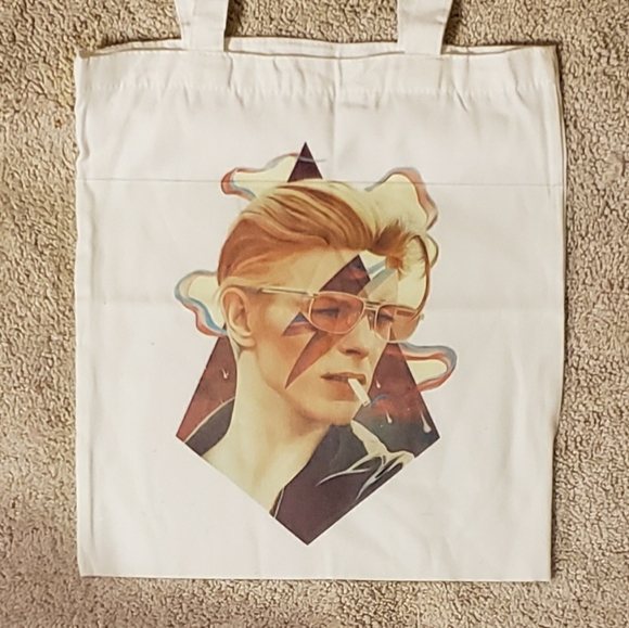 David Bowie Hand Painted Canvas Tote Bag - Picture 1 of 1